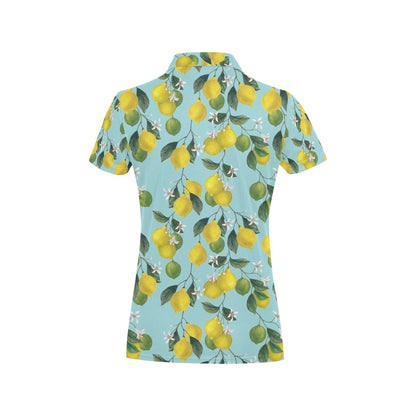 Lemon Pattern Print Design LM05 Women's Polo Shirt