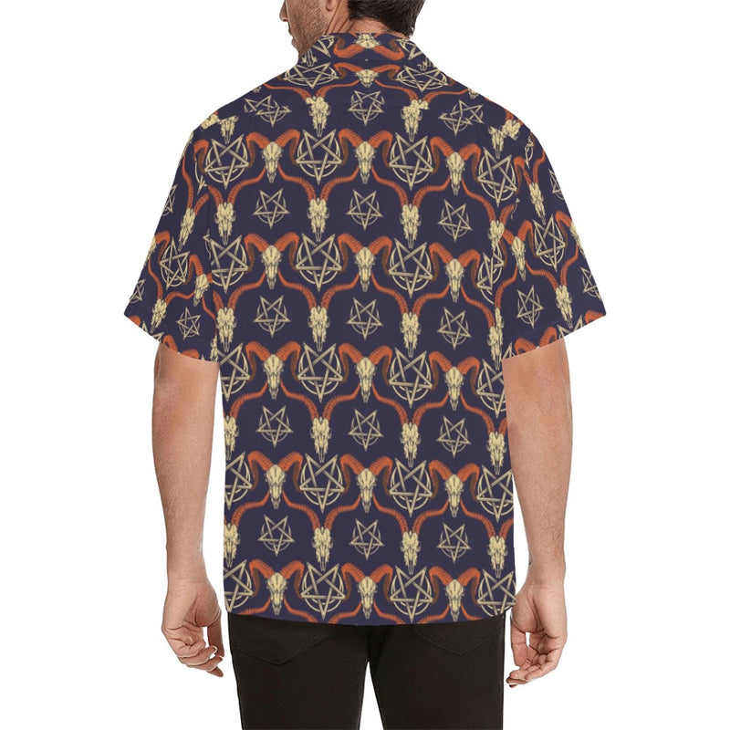 Buffalo Head Print Design LKS403 Men's Men's Hawaiian Shirt