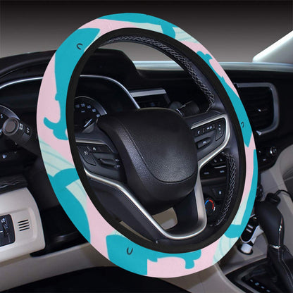 Whale Print Design LKS302 Steering Wheel Cover with Elastic Edge