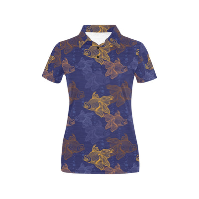 Goldfish Pattern Print Design 01 Women's Polo Shirt