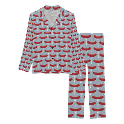 Sausage Print Design LKS301 Women's Long Pajama Set