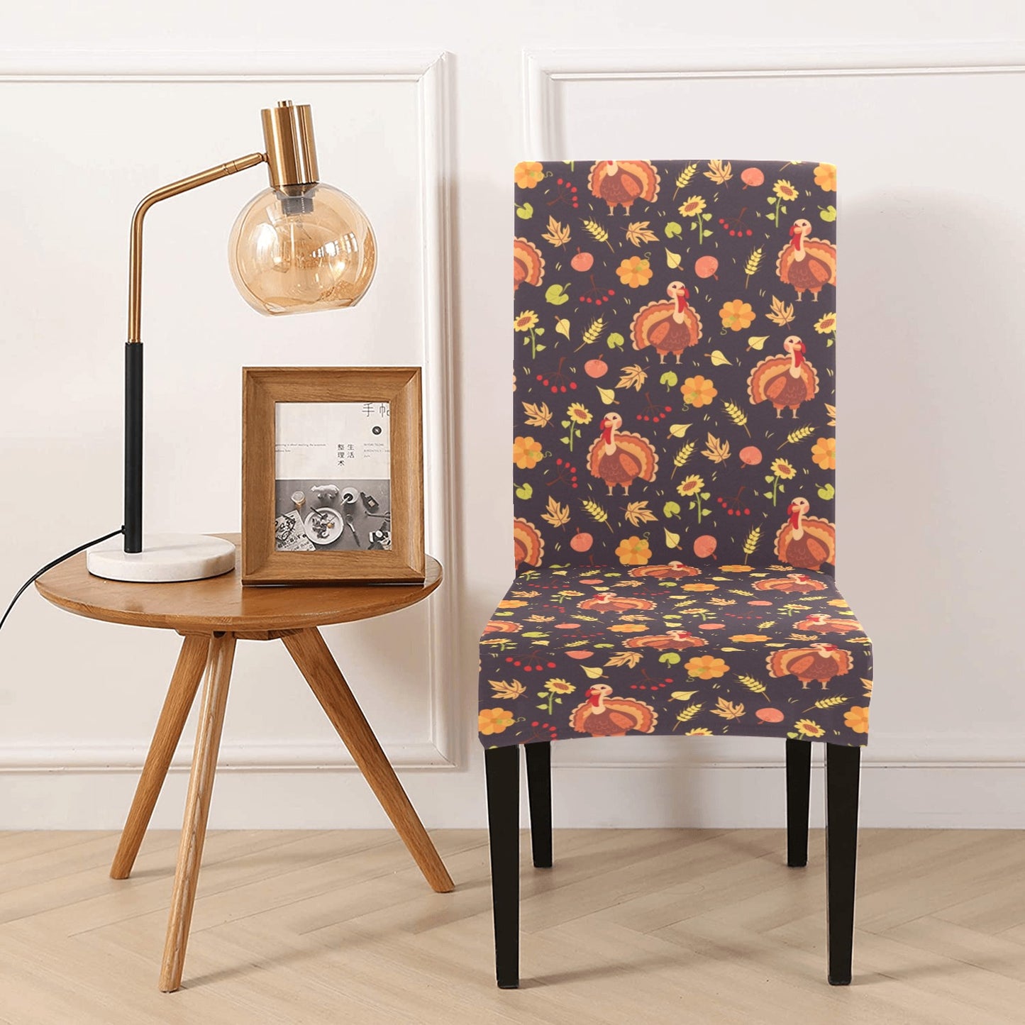 Thanksgiving Print Design LKS305 Dining Chair Slipcover