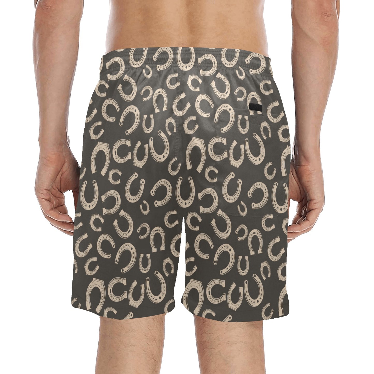 Horseshoe Print Design LKS303 Men's Swim Trunks Beach Shorts