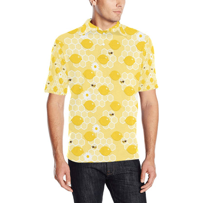 Honey Bee Honeycomb Print Design LKS3010 Men Polo Shirt