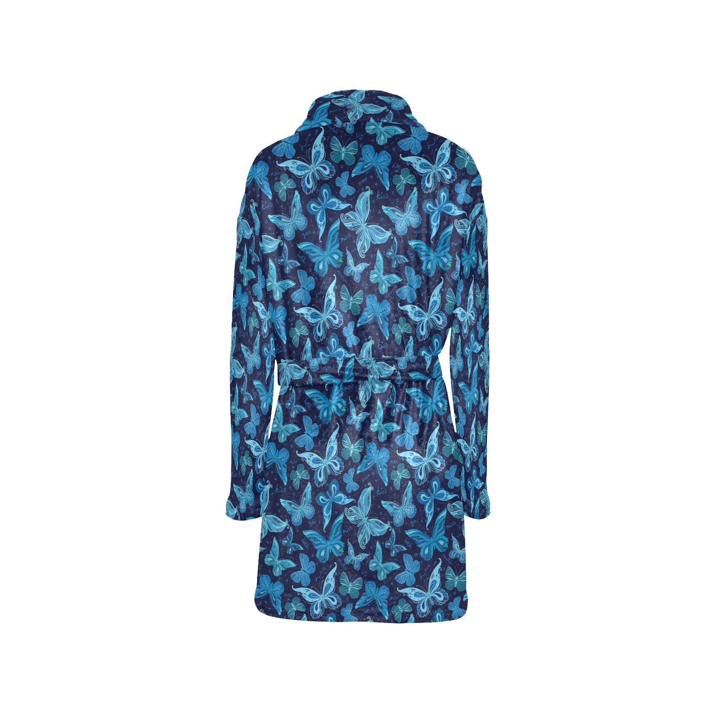 Butterfly Pattern Print Design 03 Women's Fleece Robe
