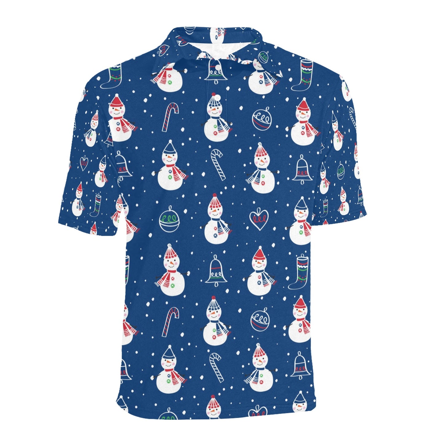 Snowman Print Design LKS306 Men Polo Shirt