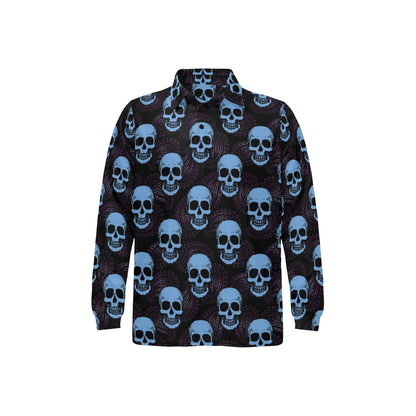 Skull Print Design LKS3012 Long Sleeve Polo Shirt For Men's