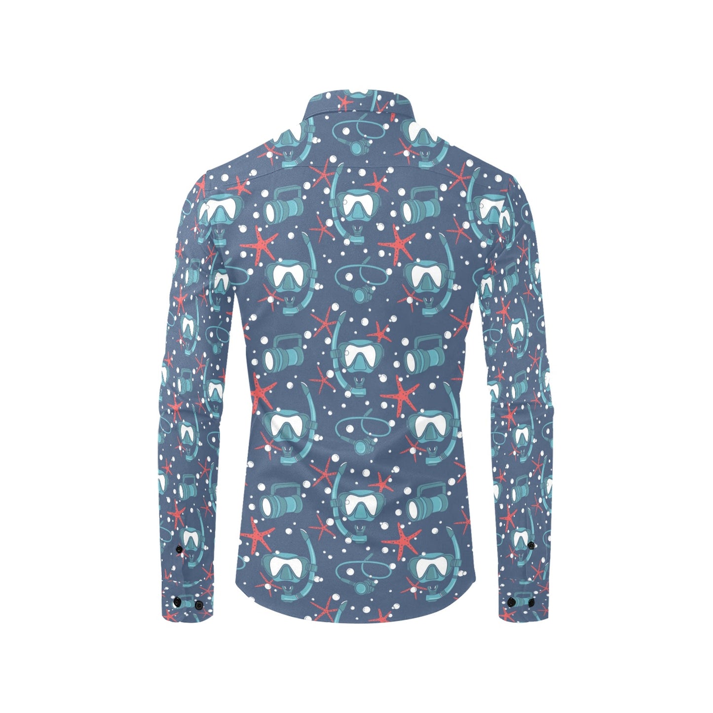 Scuba Equipment Print Design LKS302 Men's Long Sleeve Dress Shirt