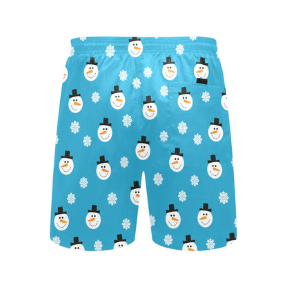 Snowman Print Design LKS303 Men's Swim Trunks Beach Shorts