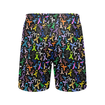 Breast Cancer Awareness Colorful Print Men's Swim Trunks Beach Shorts