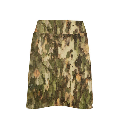 Camo Realistic Tree Texture Print 17" Golf & Pickleball Skort with Pockets