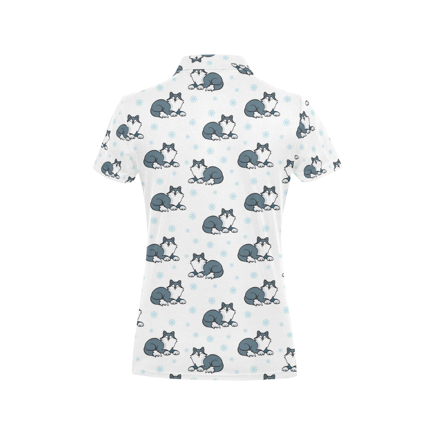 Alaskan Malamute Pattern Print Design 03 Women's Polo Shirt