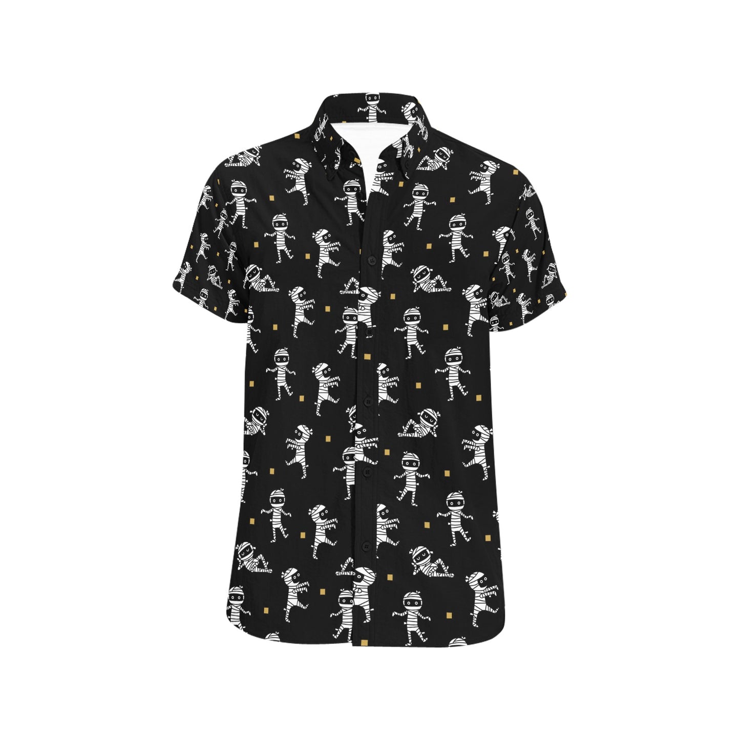 Mummy Cute Print Design LKS301 Men Short Sleeve Button Up Shirt
