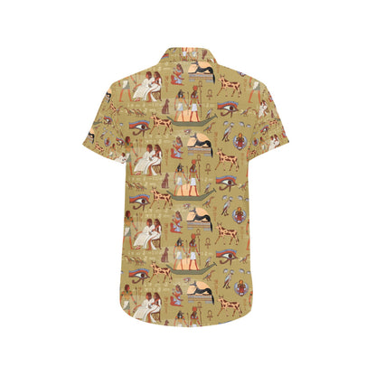 Ancient Greek Classic Pattern Design LKS305 Men Short Sleeve Button Up Shirt