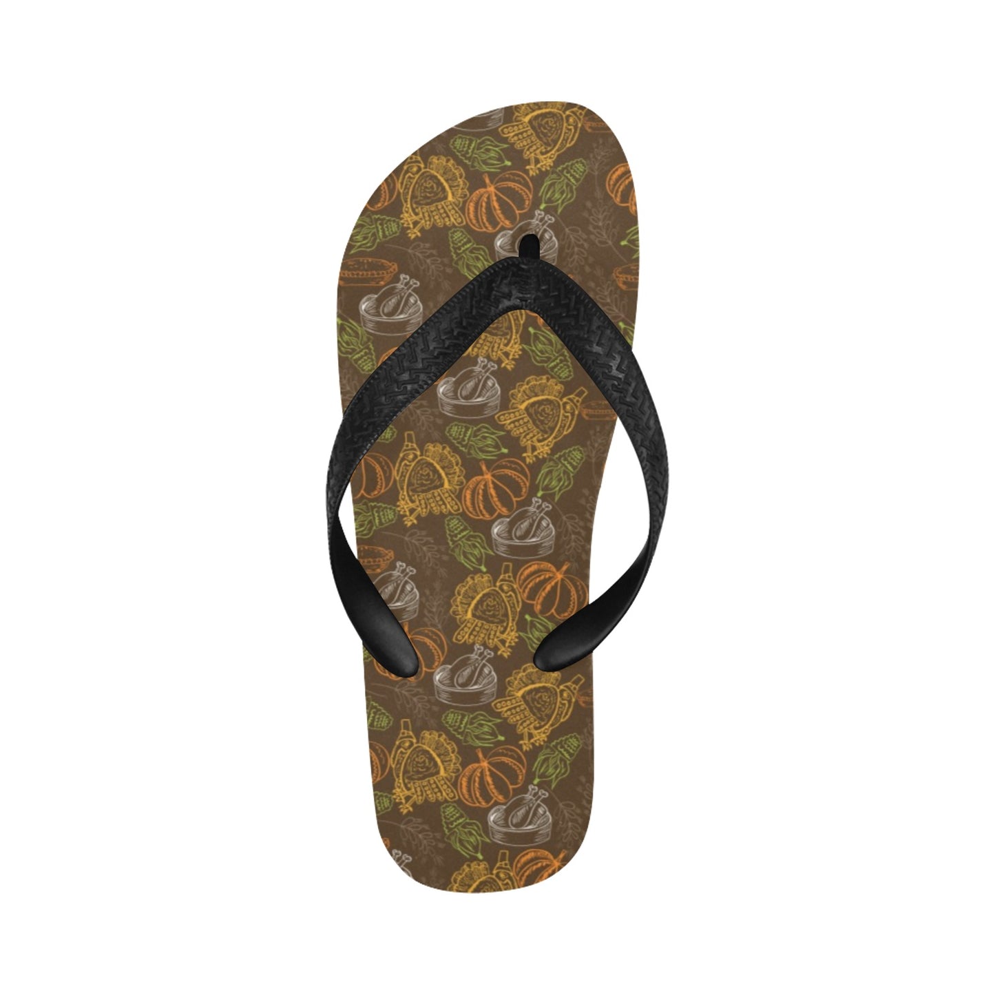 Thanksgiving Print Design LKS301 Flip Flops