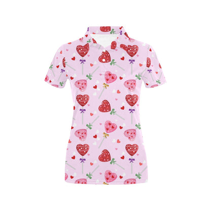Lollipop Pattern Print Design LL07 Women's Polo Shirt