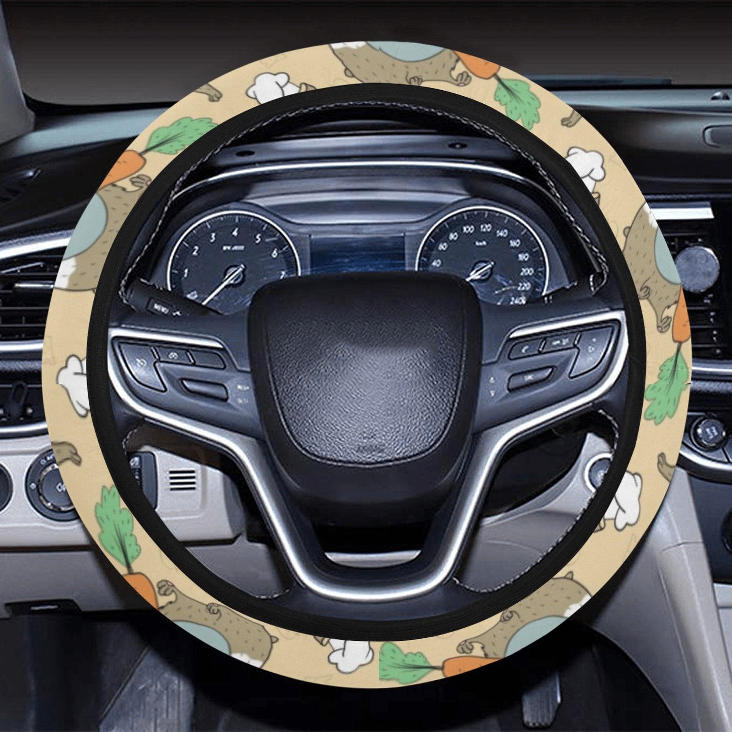 Guinea Pig Print Design LKS401 Steering Wheel Cover with Elastic Edge