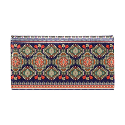 Ethnic Geometric Print Pattern Women's Trifold Wallet