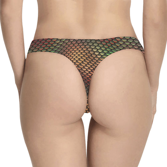 Snake Skin Colorful Print Women's Thongs