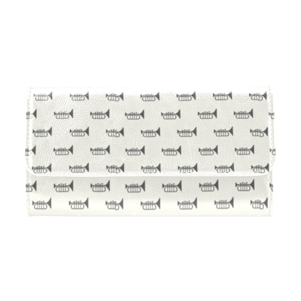 Trumpet Pattern Themed Print Women's Trifold Wallet
