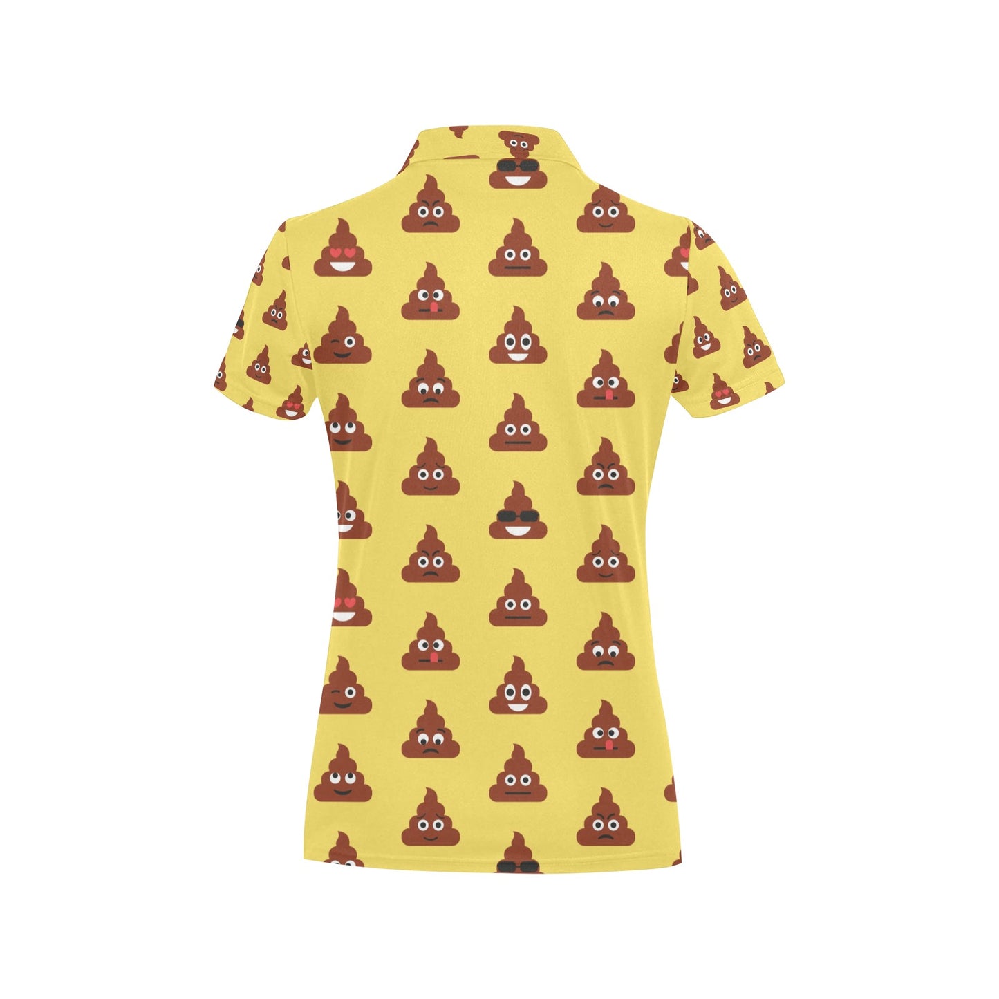 Emoji Poop Print Pattern Women's Polo Shirt