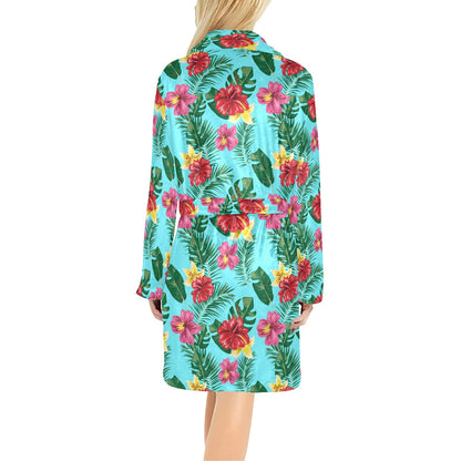 Hibiscus Hawaiian Flower Women's Fleece Robe
