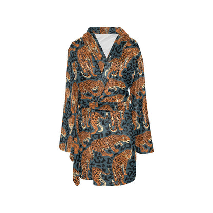 Jaguar Pattern Print Design 04 Women's Fleece Robe