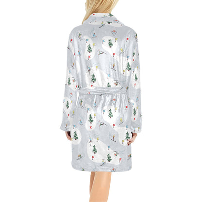 Ski Print Design LKS305 Women's Fleece Robe