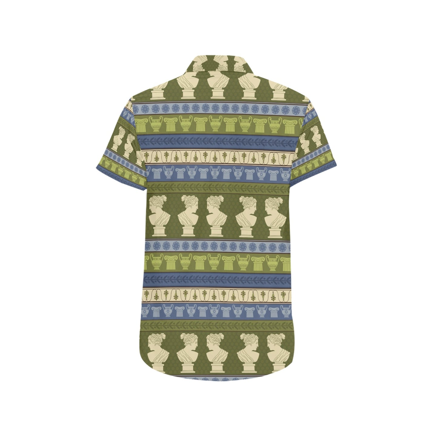 Ancient Greek Statue Print Design LKS301 Men Short Sleeve Button Up Shirt