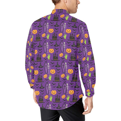 Halloween Print Design LKS403 Men's Long Sleeve Dress Shirt