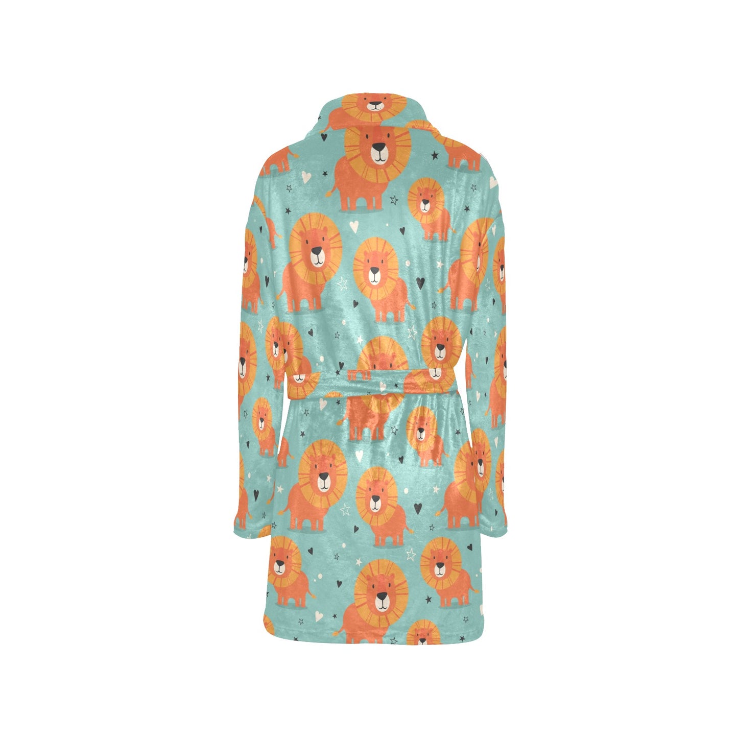 Lion Baby Pattern Print Design 03 Women's Fleece Robe
