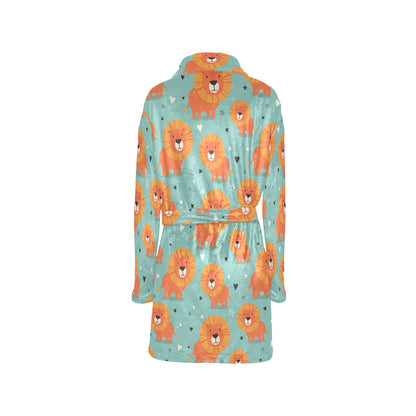 Lion Baby Pattern Print Design 03 Women's Fleece Robe