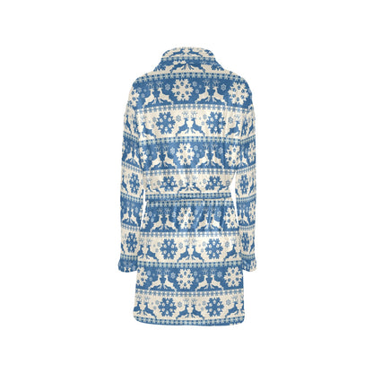 Reindeer Print Design LKS401 Women's Fleece Robe