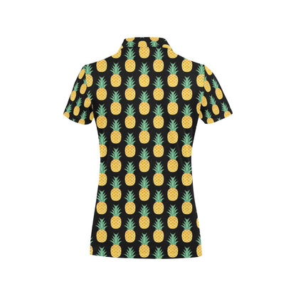 Pineapple Pattern Print Design A03 Women's Polo Shirt