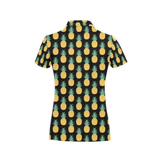 Pineapple Pattern Print Design A03 Women's Polo Shirt