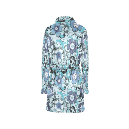 Carnations Pattern Print Design CN04 Women's Fleece Robe