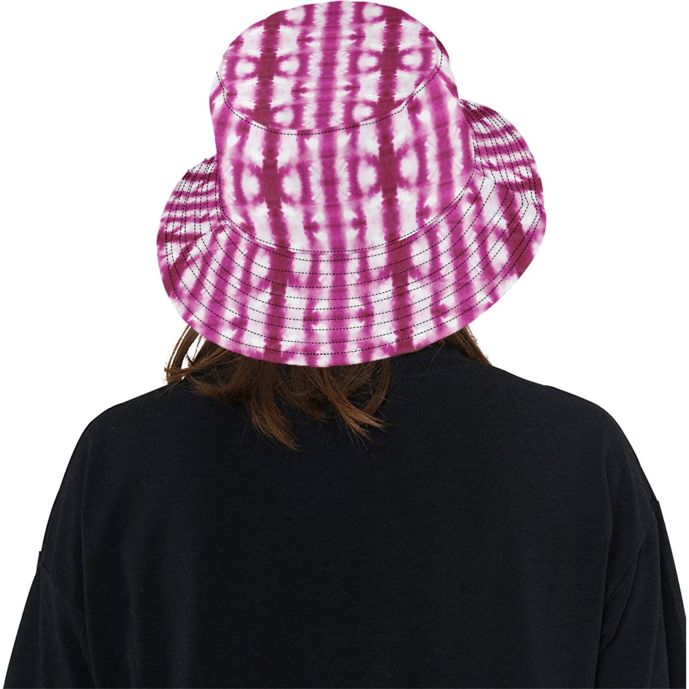 Tie Dye Dark Pink Print Design LKS303 Unisex Bucket Hat