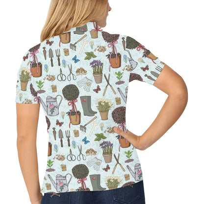 Gardening Pattern Print Design G01 Women's Polo Shirt