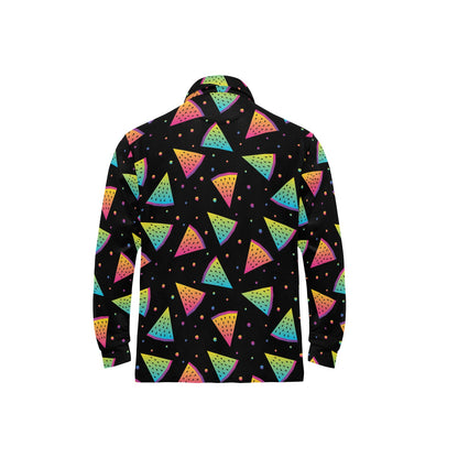 Rainbow Watermelon Pattern Print Design A04 Long Sleeve Polo Shirt For Men's