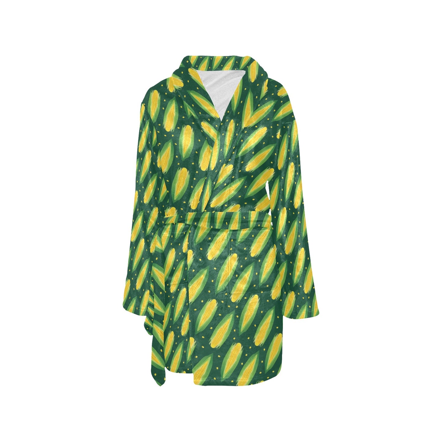 Corn Pattern Print Design 03 Women's Fleece Robe