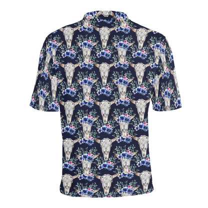 Buffalo Head Print Design LKS402 Men Polo Shirt