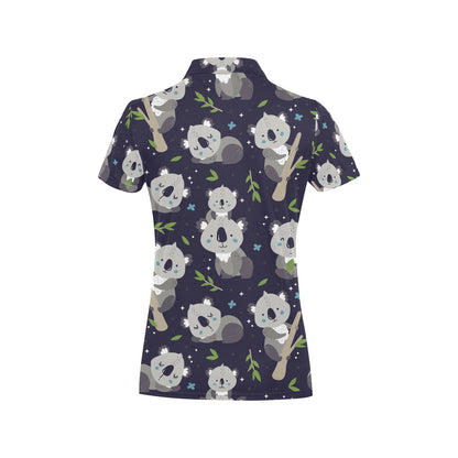 Koala Pattern Print Design 04 Women's Polo Shirt