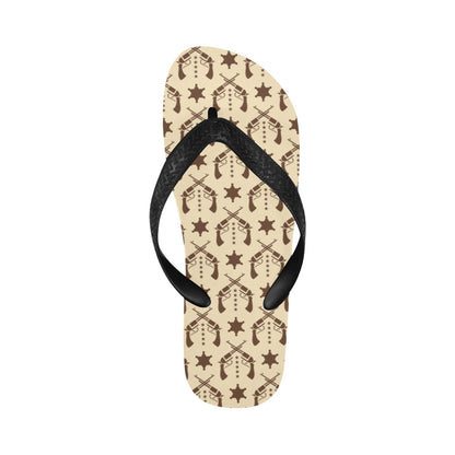 Western Cowboy Print Design LKS302 Flip Flops
