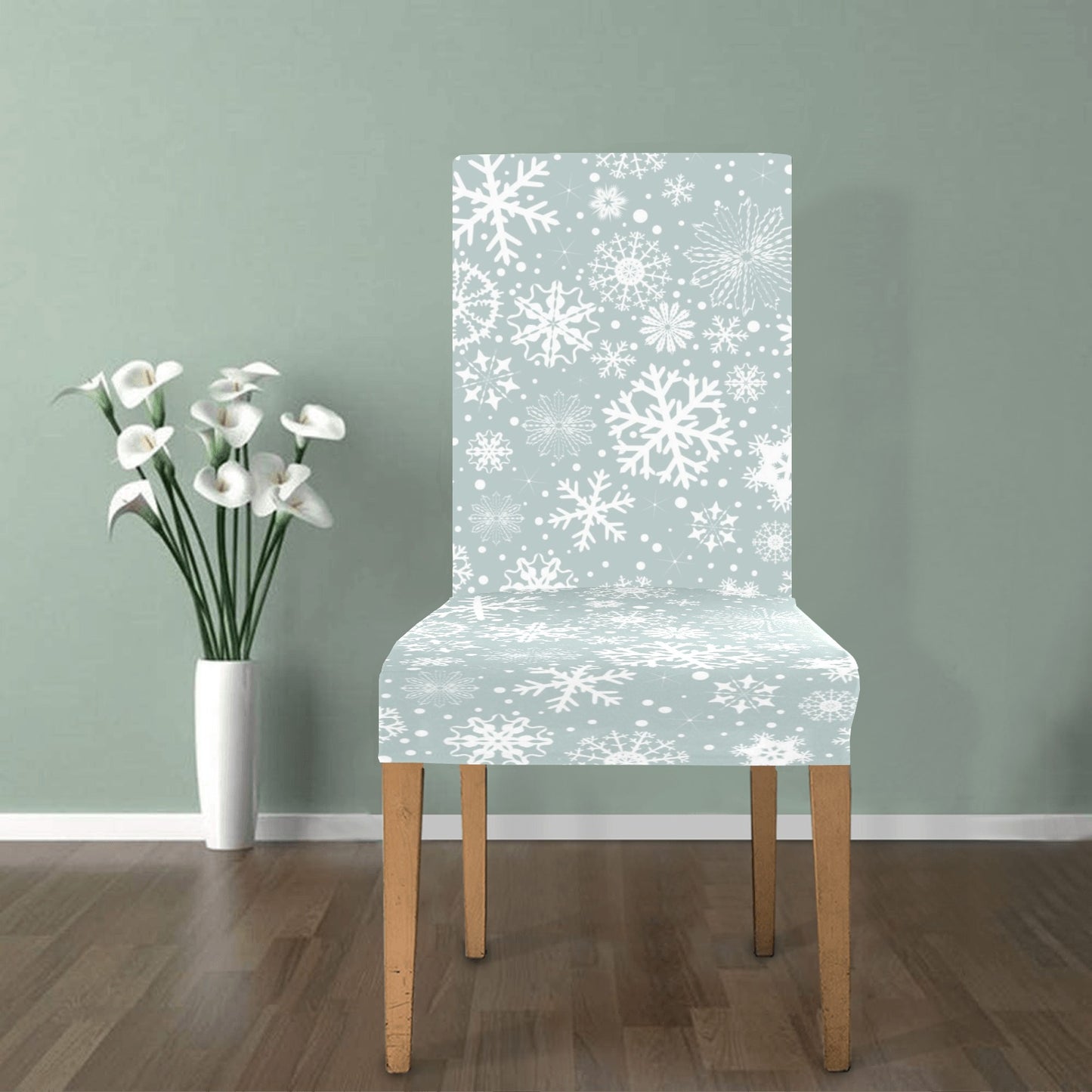 Snowflake Print Design LKS303 Dining Chair Slipcover