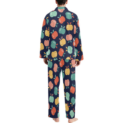 Apple Pattern Print Design AP09 Men's Long Pajama Set