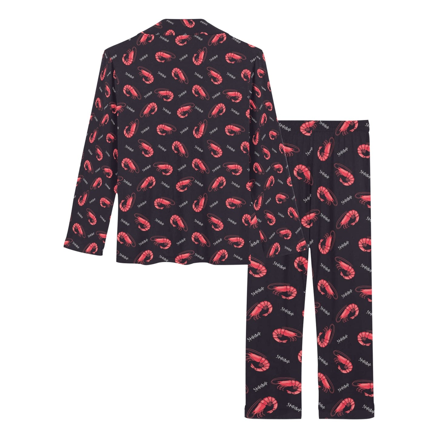 Shrimp Print Design LKS302 Women's Long Pajama Set