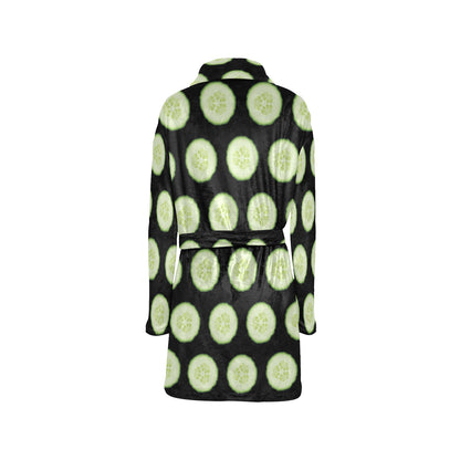 Cucumber Pattern Print Design CC02 Women's Fleece Robe