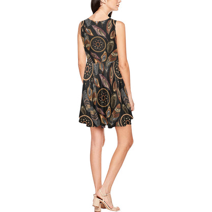 Dream catcher embroidered style Sleeveless Dress