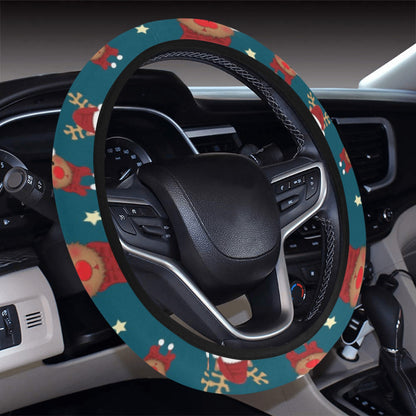 Reindeer Print Design LKS406 Steering Wheel Cover with Elastic Edge