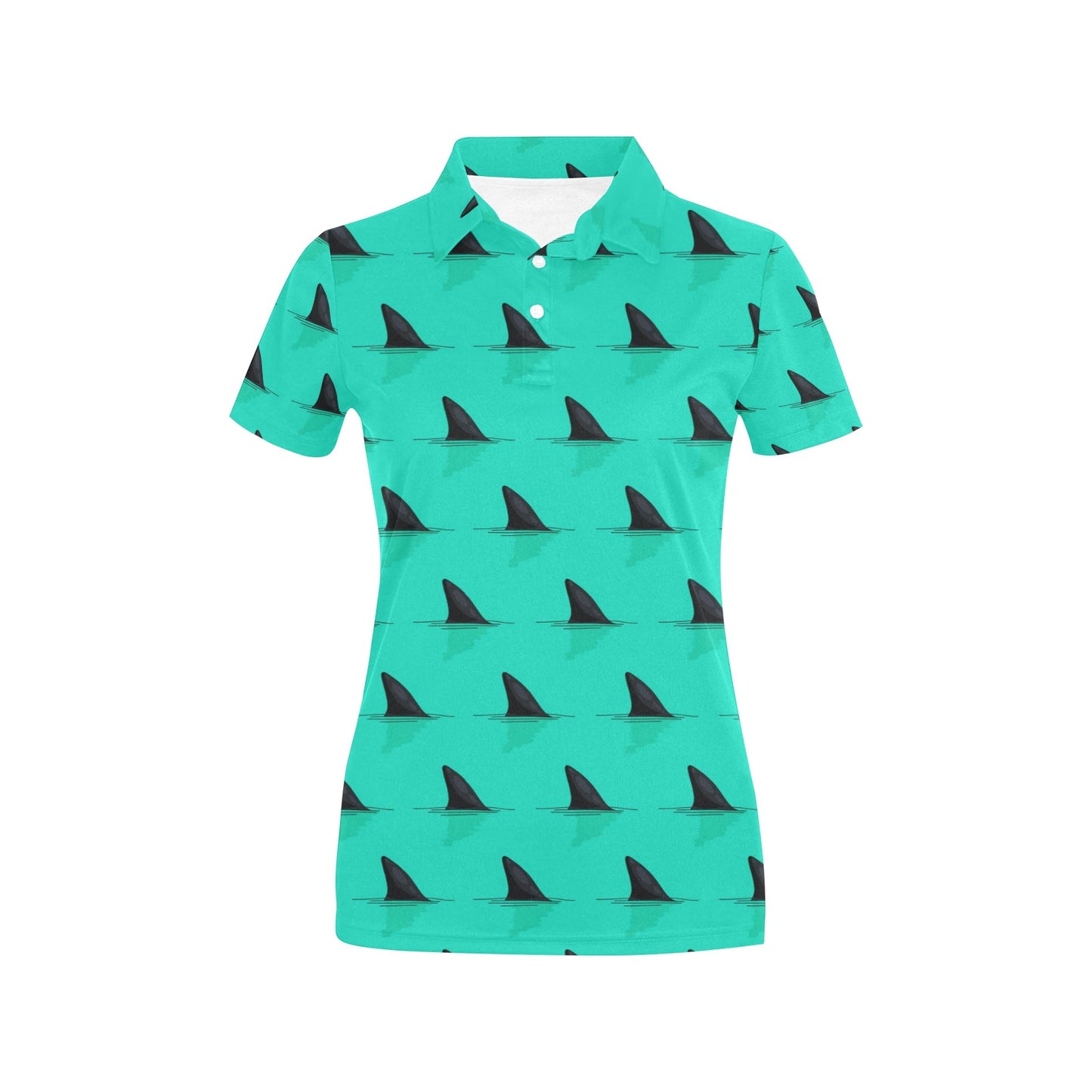 Shark Fin Pattern Women's Polo Shirt